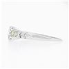 Image 6 : Vintage 14K White Gold.73 ctw Transitional Cut Diamond Engagement Ring w/ Accent