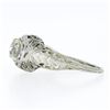 Image 6 : Antique Art Deco 18k Gold GIA 0.94 ctw European Diamond Filigree Engagement Ring