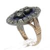 Image 7 : Antique Georgian Gold & Silver Oval Blue Enamel Old Cut Diamond Flower Halo Ring