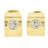 Image 5 : 18k Yellow Gold 1.12 ctw Round Brilliant Bezel Diamond Wide Cuff Huggies Earring