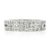 Image 5 : 14k White Gold 0.87 ctw Pave Set Diamond Open Rectangular Near Eternity Band Rin