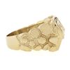 Image 5 : Men's Solid 14K Yellow Gold 1.26 ctw Diamond Solitaire & Halo Nugget Style Ring