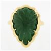Image 5 : NEW 18K Gold 9.99 ctw GIA Carved Scalloped Pear Cabochon Emerald Cocktail Ring
