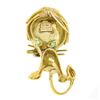 Image 4 : Vintage Ruth Satsky 18K Gold Emerald Tourmaline Diamond Textured Lion Brooch Pin