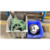 Image 1 : BIN OF AIR HOSE AND REEL OF MOISTURE RESISTANT 600 VOLT AWM ELECTRICAL WIRE
