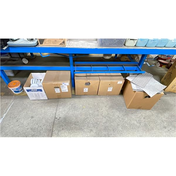 4 BOXES OF WEBBER SUPPLY 15X18" UNIVERSAL PADS AND BOX OF ULINE WIDE MOTH JARS