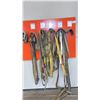 Image 3 : METAL PEGBOARD WITH ASSORTED LIFTING STRAPS/CLAMPS