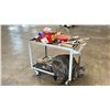 Image 2 : 2 TIER METAL ROLLING CART (CONTENTS NOT INCLUDED)