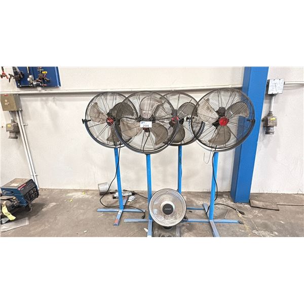 4 COMMERCIAL STANDING FANS AND NOMA HEATER