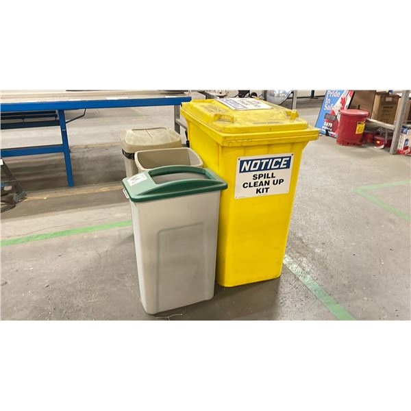 SPILL CLEAN UP KIT AND 3 WASTE BINS