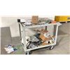 Image 2 : GREY METAL MOBILE SHOP CART APPROX. 39" ACROSS X 23" WIDE X 32" HIGH