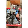 Image 2 : PLASTIC STORAGE BIN OF ASSORTED POWER TOOLS **PARTS OR REPAIR ONLY**