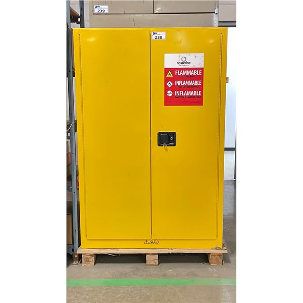 NOSREDNA HAZARDOUS GOODS STORAGE CABINET APPROX. 43"ACROSS X 18" WIDE X 65" HIGH