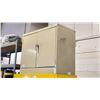 Image 2 : BEIGE METAL 2 DOOR STORAGE CABINET APPROX. 36" ACROSS X 18" WIDE X 30" HIGH