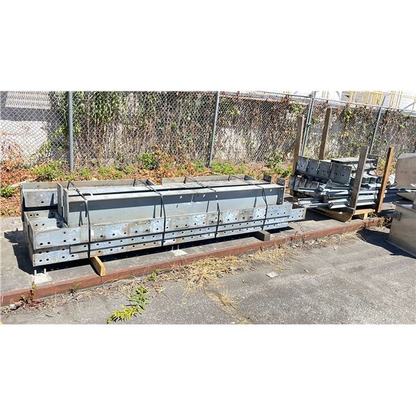 GALVANIZED CANTILEVER RACKING SYSTEM, 2 UPRIGHTS, 2 BASES, 12 ARMS, AND BACK SPREADER