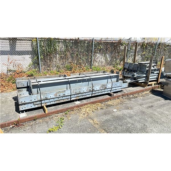 GALVANIZED CANTILEVER RACKING SYSTEM, 2 UPRIGHTS, 2 BASES, 12 ARMS, AND BACK SPREADER