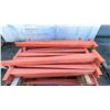 Image 2 : GREEN AND ORANGE CANTILEVER RACKING SYSTEM; 2 UPRIGHTS, 2 BASES, 4 ARMS, WITH BACK SPREADER