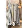 Image 2 : DISASSEMBLED GREY METAL SHELF RACKING - 4 UPRIGHTS AND APPROX. 40 SHELF RAILS