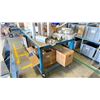 Image 2 : LARGE STEEL MOBILE WORK TABLE APPROX.96" ACROSS X 36" WIDE X 35" HIGH