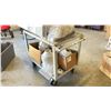 Image 1 : GREY METAL MOBILE SHOP CART APPROX. 39" ACROSS X 23" WIDE X 32" HIGH