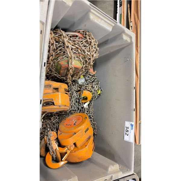 GROUP OF 5 ASSORTED CHAIN BLOCK HOISTS