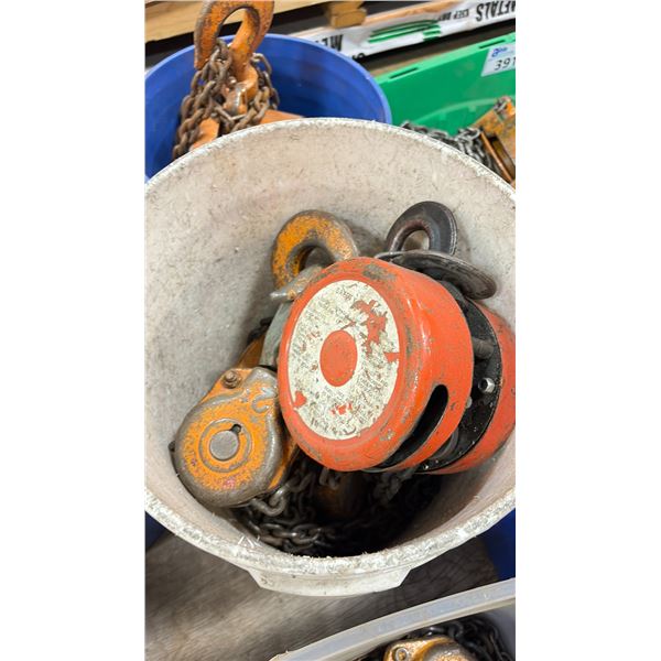 2 CHAIN BLOCK HOISTS - 1 TON AND 2 TON