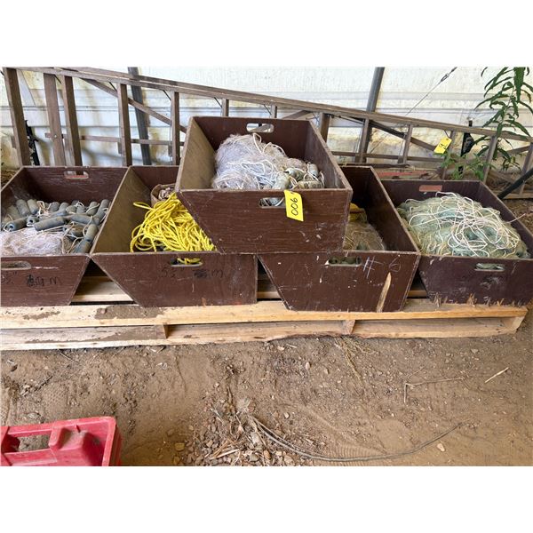 5- various Fish Nets & Jig 5 1/2in. X 20, 40, 60 & 80in. Mesh c/w jigger