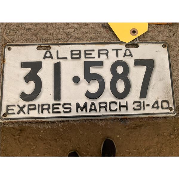 1940 License Plate