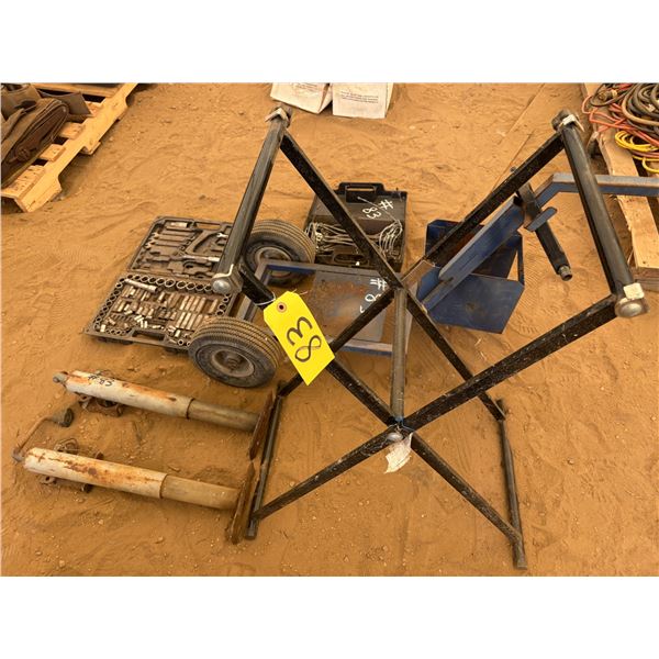 Folding Stand Cart, Partial Socket Set & Misc.,