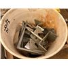 Image 2 : Pail of Brackets, Trowels, Hammer, Square