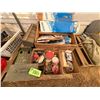 Image 1 : Pallet of Lights, Small Plastic Bins c/w Contents, Hand Saws & misc.,