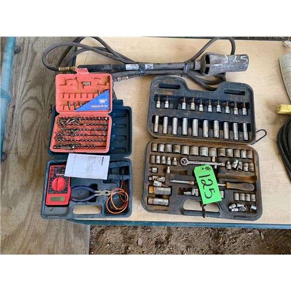 Socket Set, Drill Bits, Torch
