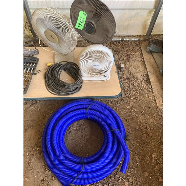 3 - Fans, Blue Sump Hose, ext. Cord