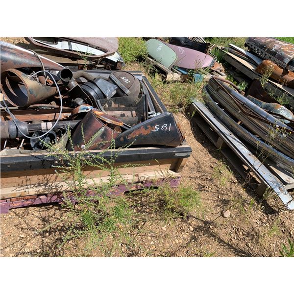 2- Pallets of 1940 Chev Misc. Parts, Bumpers, Headlights, Low Rad parts