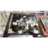 Image 2 : LARGE & SMALL JEWELLERY SHADOW BOX WITH ASSORTED COSTUME JEWELLERY