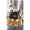Image 8 : SHELF OF DECORATIVE PLATES, GLASS DECOR ITEMS, BINOCULARS WITH CASE & BANGLES