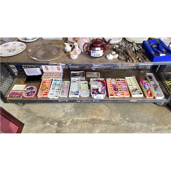 SHELF OF ASSORTED COSTUME JEWELLERY