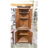 Image 2 : DARK WOODEN CORNER DISPLAY CABINET 26"W X 19"D X 68"H