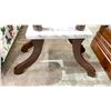 Image 2 : DARK WOODEN 2 TIER WITH MARBLE PLANT STAND