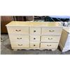 Image 1 : LIGHT WOODEN 9 DRAWER DRESSER - APPROX. 55"W X 17"D X 33"H