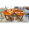 Image 3 : 3 PIECE DARK WOOD OVAL COFFEE TABLE WITH MATCHING SIDE TABLES