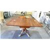 Image 1 : DARK WOODEN DROP LEAF DINING TABLE - APPROX. 48"W X 36"D X 29"H