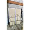 Image 1 : FULL SIZE BED FRAME WITH BRASS LOOK HEADBOARD & FOOTBOARD WITH 2 TWIN BOX SPRINGS