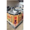 Image 1 : PALLET FILLED WITH- DEWALT FAN, DEWALT VACUUM, HANDHELD VACUUM, LUGGAGE, ICE CREAM MAKER & MORE