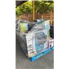 Image 1 : PALLET FILLED WITH - ROBOT VACUUMS, DYSON VACUUM, FABRIC STEAMER, BLENDER, BLOW UP POOL, POOL