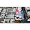 Image 3 : SHELF OF ASSORTED TABLE CLOTHS, TEA TOWELS, PLACE MATS 24" X 36" SCATTER RUG