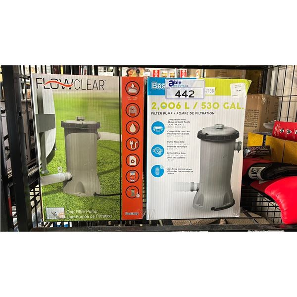 1 BESTWAY & 1 FLOWCLEAR FILTER PUMP