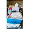 Image 2 : PALLET FILLED WITH - STORAGE BINS, YARN, BEDDING, SHELVING, LAMPS & MORE *MUST TAKE ALL ON PALLET*