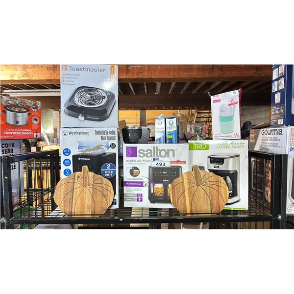 2 PUMPKIN SHAPED WOODEN SERVING BOARDS, COUNTER-TOP WATER DISPENSER, BRITA WATER FILTERS & MORE
