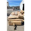 Image 2 : PALLET OF -REDEMPTION SHELF LARGE BLACK ASH, TRACY BEDS, KING SIZE VELVET FABRIC BEDS WITH